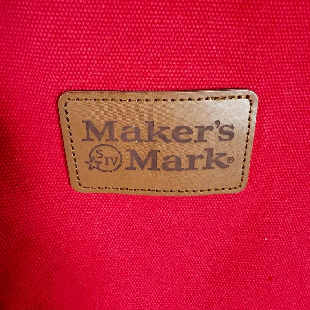 Makers Mark Red Canvas Bib Apron with Pockets and Cross Back‎ Straps